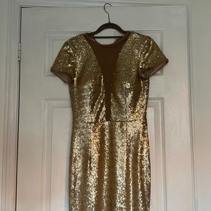 Gold party dress